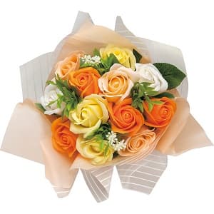 ソープフラワー ローズブーケ ピーチ