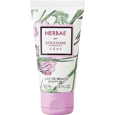 ピンクのキャップm白地に花柄模様のチューブ BEAUTY MILK