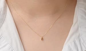 カラーダイヤモンド・ネックレス・5 首に掛けたイメージ画像