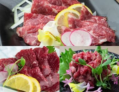 スライス3種お試しセット、3種の馬刺し