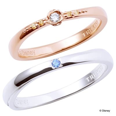 ピンクとシルバーのディズニープリンセス ベル ペアリング