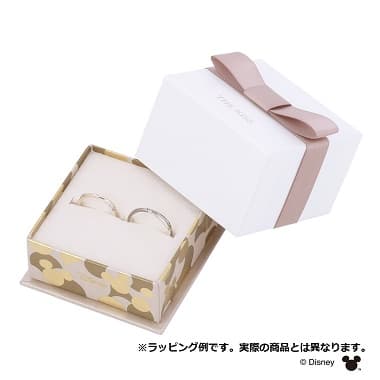 ペアでBOXに入れられた ディズニー ミッキー&ミニー / シルバー ペア リング