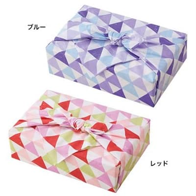 WEB限定 木箱入り風呂敷包みお米ギフト ブルーとレッド