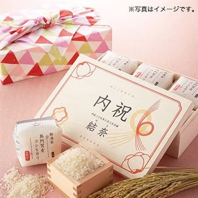WEB限定 木箱入り風呂敷包みお米ギフト 女の子用のイメージ
