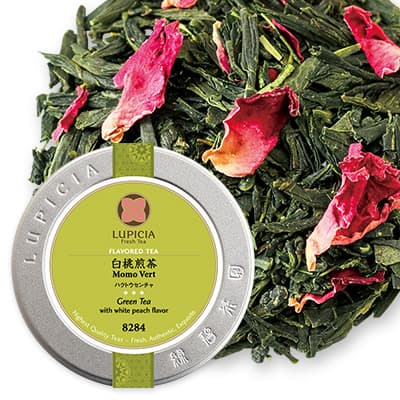 白桃煎茶の茶葉 50g 缶入り